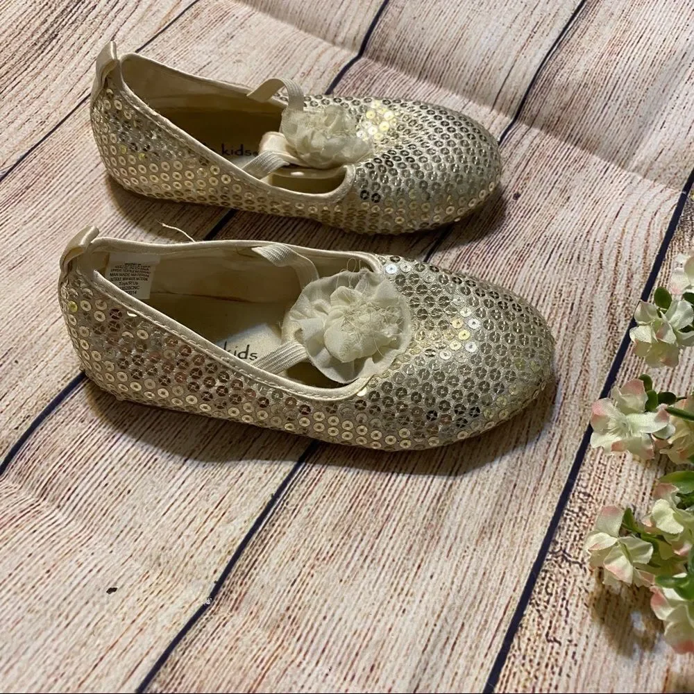 Koala kids  Toddler girls gold sparkly dress shoes